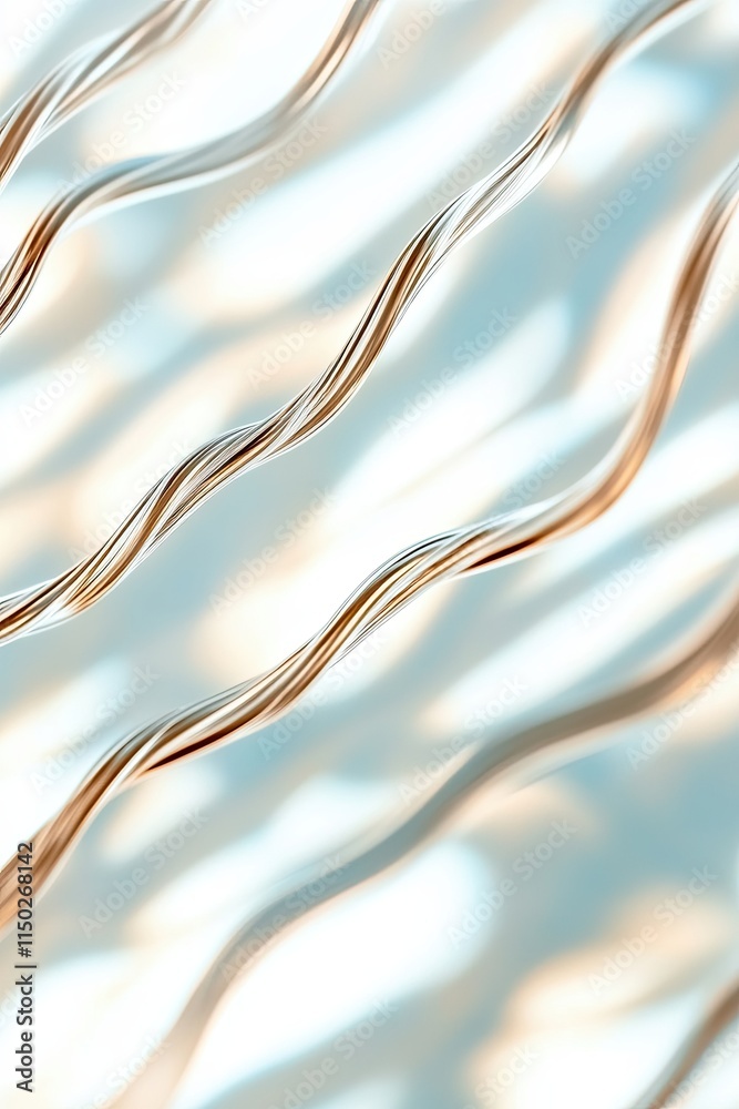 Poster Exploring the Interplay of Light and Shadow Through Twisted Wire Patterns on a White Surface