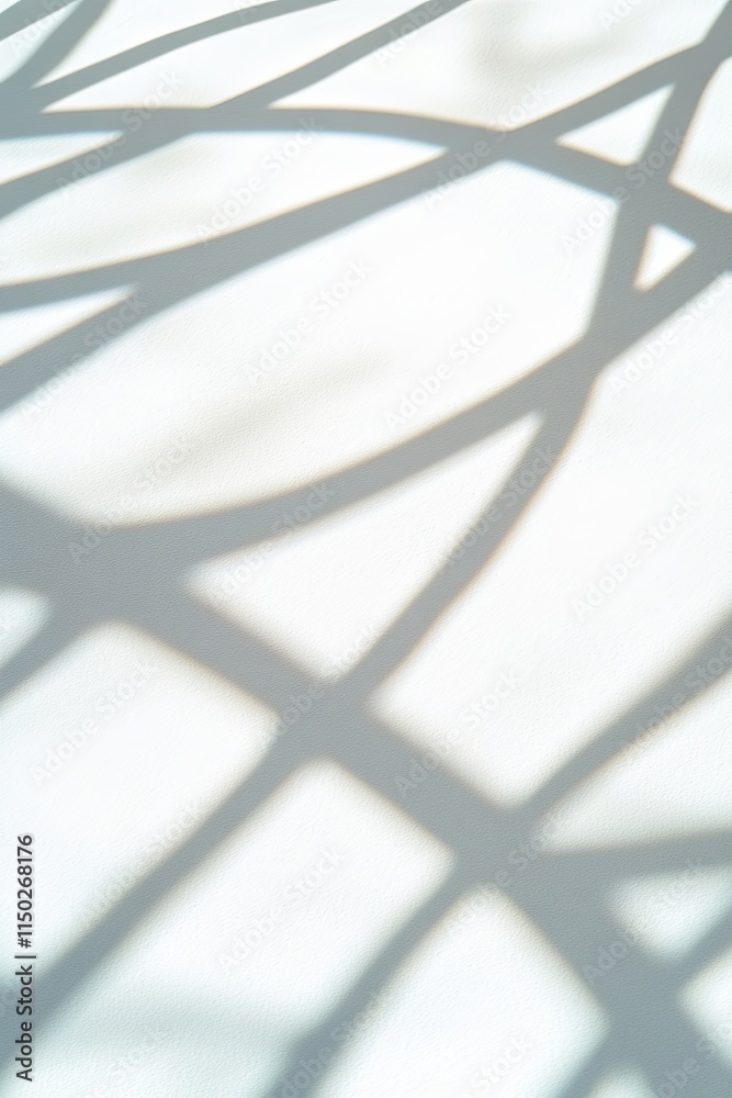 Poster abstract shadows created by twisted wire artfully play on a white surface