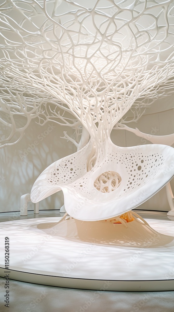 Aufkleber Exploring Intricate Shadow Patterns Formed by a Twisted Wire Structure on a Smooth White Surface