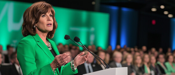 Corporate Leaders Speaking at Conferences with Professional Backdrops