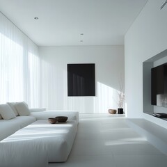 Sleek Modern Living Room With Minimalist Design and Natural Light During Daytime