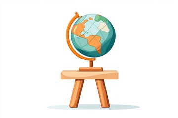 A flat illustration of a globe icon in soft blue and green tones, with no background distractions