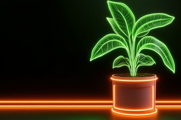 A flat vector design of a glowing plant sprout with simple, clean geometric patterns, signifying a GMO organism