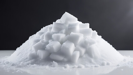 Pile of white snow cut out