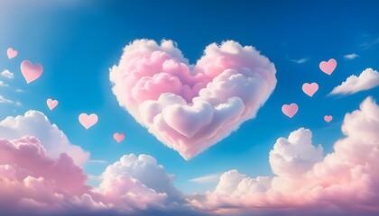 Pink Heart Cloud Sky Love Romance Dreamy Cloudscape