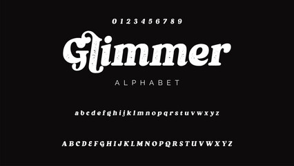 Craft vintage typeface design. Graphic display alphabet. Fantasy type letters. Latin characters, numbers. Vector illustration. Old badge, label, logo template.