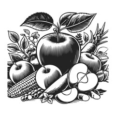 Apple clip art Black and white Design