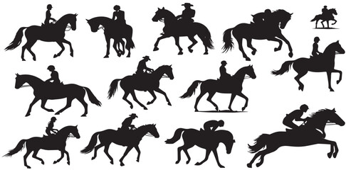 Horseman rides a horse on a white background vector