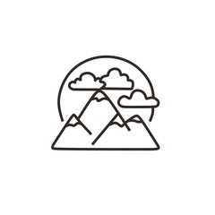 mountains and clouds icon