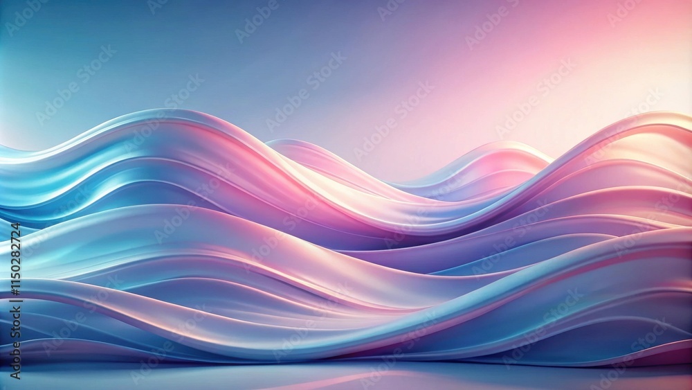 Poster abstract pastel waves serene and elegant swirls of color