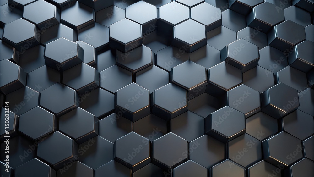 Poster Abstract Dark Hexagon Pattern Background of Geometric Shapes
