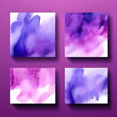 purple vector colorful watercolor backgrounds for business card or flyer template