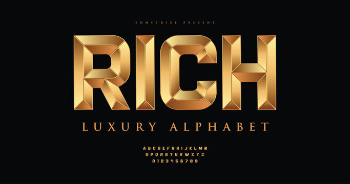 Rich: Royal Prismatic lettering with a vintage charm, evoking the elegance luxury of classic movie titles. Ideal for retro and cinematic-themed designs purpose.