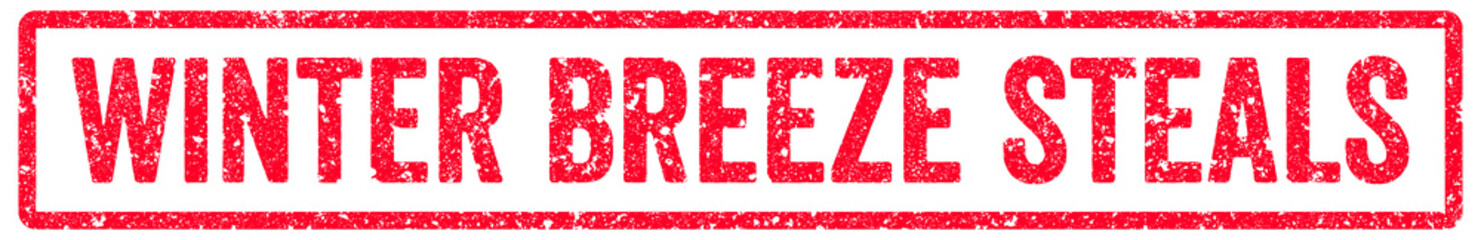 Winter Breeze Steals Stamp Transparent Seal, Red Grunge Winter Breeze Steals Word Rubber Stamp Seal