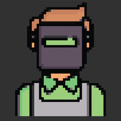 Pixel art avatar depicting daily work activities, perfect for digital projects or games.