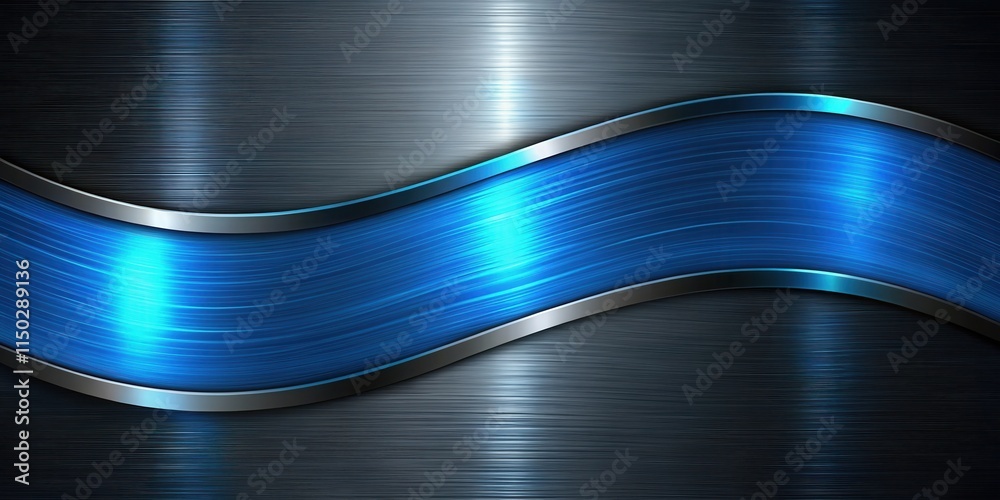 Poster abstract blue and gray metallic wave background design
