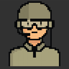 Pixel art avatar depicting daily work activities, perfect for digital projects or games.