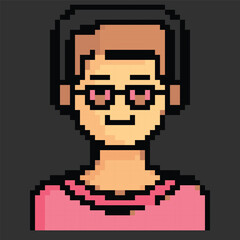 Pixel art avatar depicting daily work activities, perfect for digital projects or games.