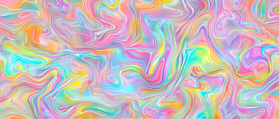 Obraz premium Fluid art movement abstract colorful patterns digital illustration creative environment close-up view contemporary design