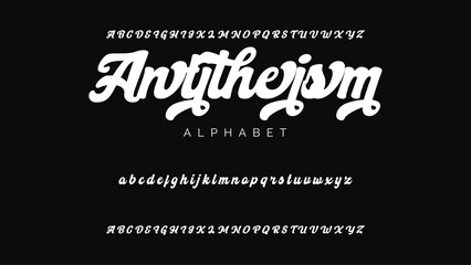 Craft vintage typeface design. Graphic display alphabet. Fantasy type letters. Latin characters, numbers. Vector illustration. Old badge, label, logo template.
