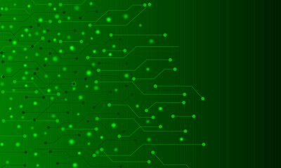 Abstract green electronic circuit technology background