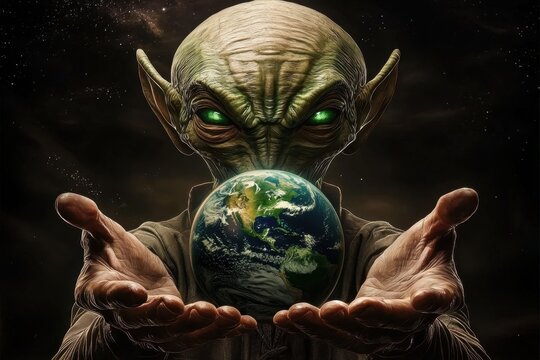 An extraterrestrial being demonstrating its connection to Earth. 