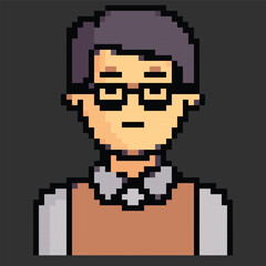 Pixel art avatar depicting daily work activities, perfect for digital projects or games.