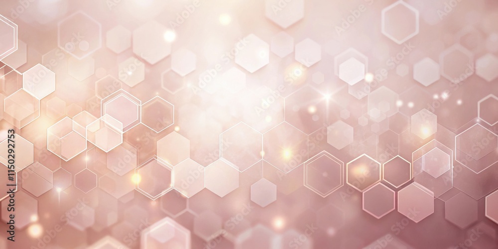 Poster abstract honeycomb pattern with soft pink and gold hues a luxurious background for modern designs
