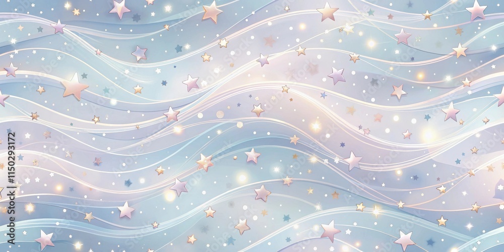 Poster pastel starry swirls a dreamy background of soft hues and glimmering celestial shapes