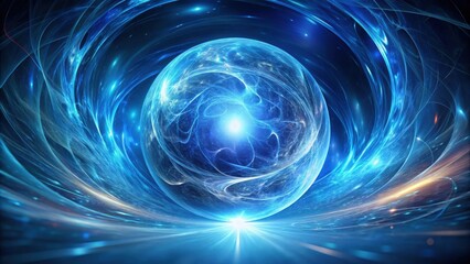 Obraz premium Abstract Glowing Orb in a Swirling Nebula of Light and Energy