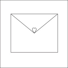 black and white sketch of a love letter
