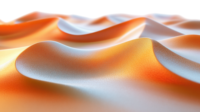 Abstract flowing waves with orange and white texture.