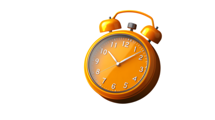 3D orange stopwatch icon with clean clock face and simple, modern design, symbolizing time and productivity Isolated on transparent background