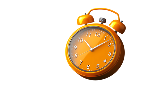 3D orange stopwatch icon with clean clock face and simple, modern design, symbolizing time and productivity Isolated on transparent background