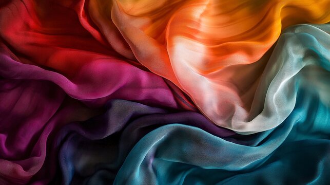 Handdyed silk scarf showcase craft fair textile art colorful environment close-up view organic beauty unveiled
