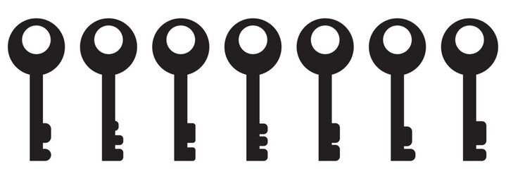 Key icon set. Key vector icon. Key symbol