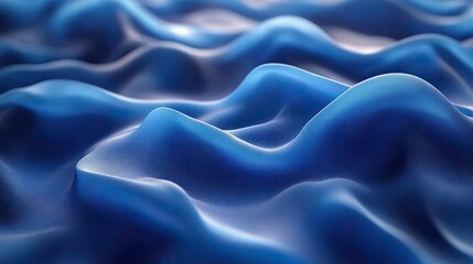 Fototapeta premium A 3D textile abstract blue background with wave patterns creates a dynamic and flowing design