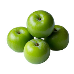 Raw Green Organic Pluots on transparent background