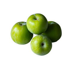 Raw Green Organic Pluots on transparent background