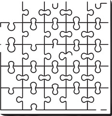 white puzzle with missing piece silhouette of vector