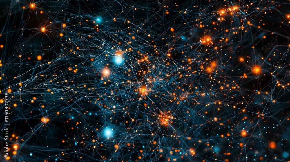 Poster Exploring ai's digital realm dynamic visualizations and abstract art in a futuristic environment of data connectivity