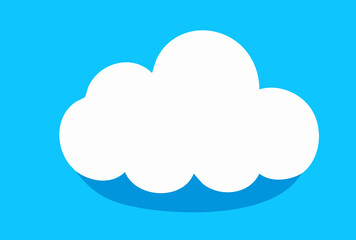 Three-Dimensional White Cloud with Smooth Edges on Bright Blue Background Illustration
