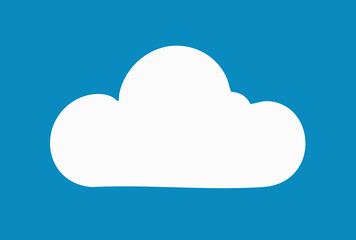 Fototapeta premium Elegant White Cloud with Rounded Edges on a Vibrant Blue Background Illustration