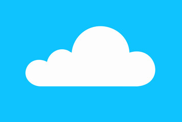 Minimalist White Cloud with Rounded Edges on Blue Background Illustration