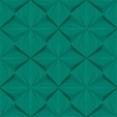 Obraz premium Teal Geometric Abstract Pattern: A seamless pattern of stylized teal diamonds with subtle lines radiating from their center. The pattern creates a calming and modern aesthetic.