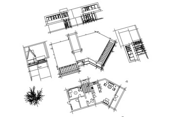 Modern house sketch 3d illustration
