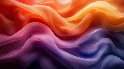 Fototapeta premium A colorful wave wallpaper with fabric textures represents creative art, flow patterns, and abstract cloth with satin swirls