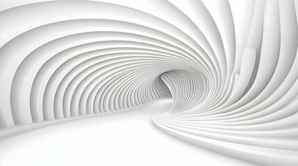 Naklejka premium Abstract 3D White Tunnel Illustration