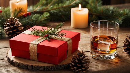 christmas and new year gift box background