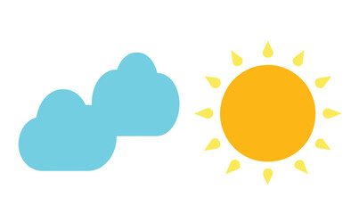 cloud and sun bicycle sign vector illustration 